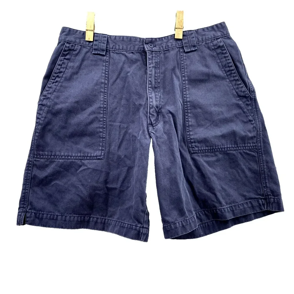 Nike Golf Shorts 32 x 8* Navy Canvas Front Pocket Classic 90's Performance Men's